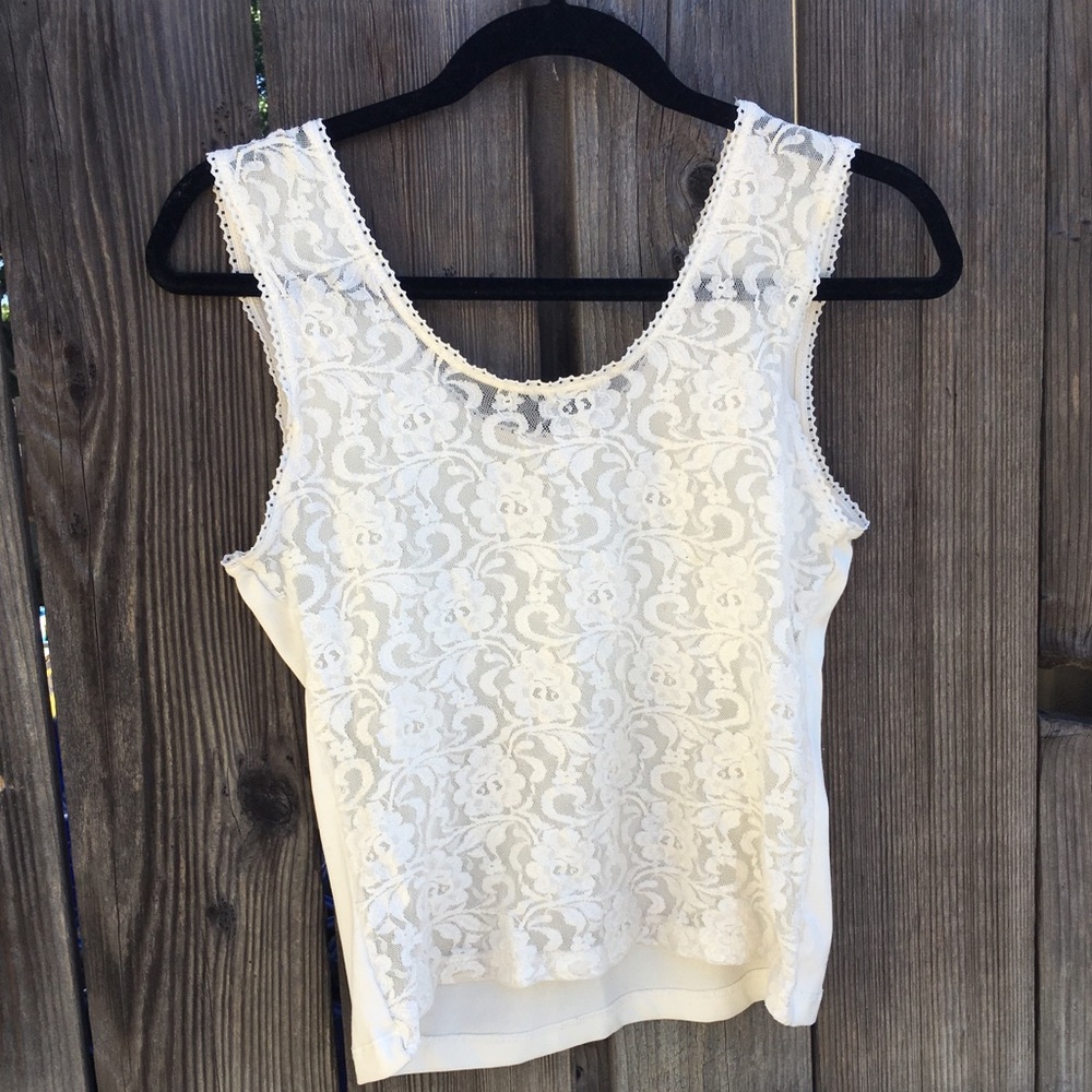 Vintage white lace tank